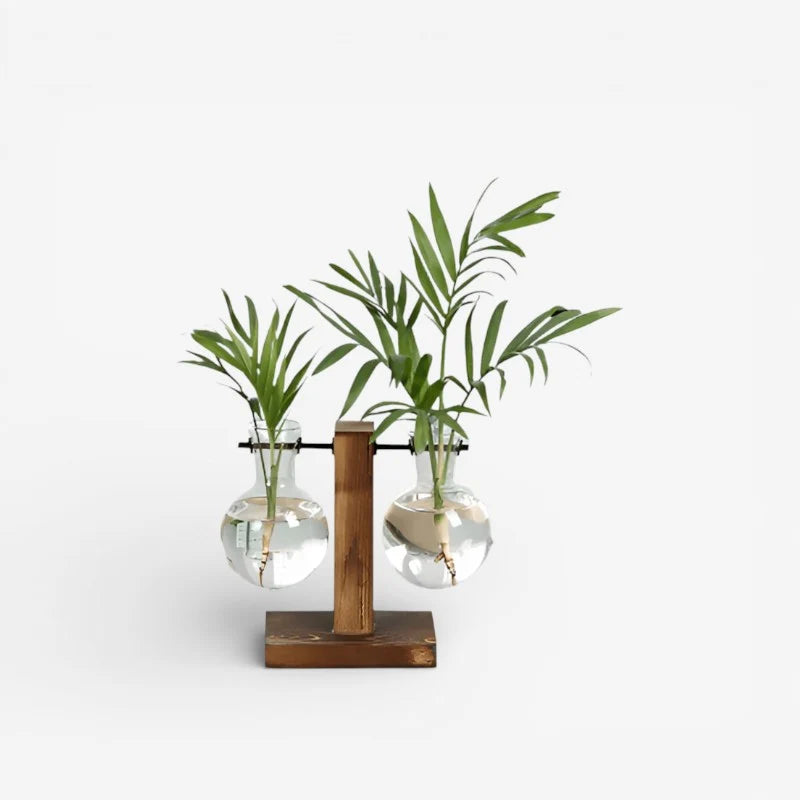 Tabletop Vase | Flask-Inspired Follower Shape & Stable Curved Base | Brown
