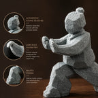 Tai Chi Figurine | Faceted Stone-Look & Matte Marble Finish