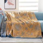 Throw Blanket | 100% Cotton Jacquard Gauze | Lightweight & Breathable