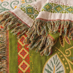 Throw Blanket | Reversible Boho Floral & Cotton Gauze