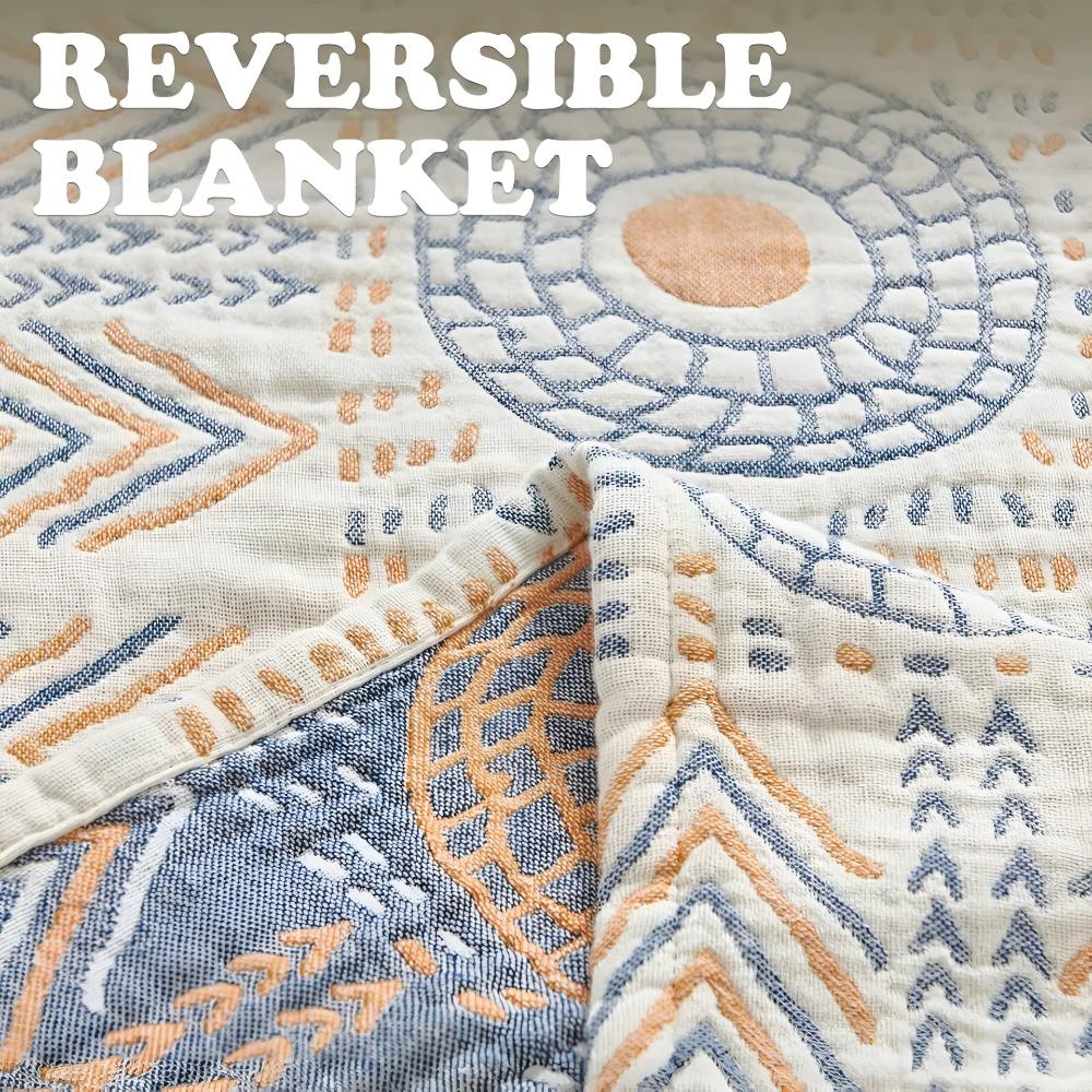 Throw Blanket | Reversible & Ultra-Plush Cotton | Machine Washable