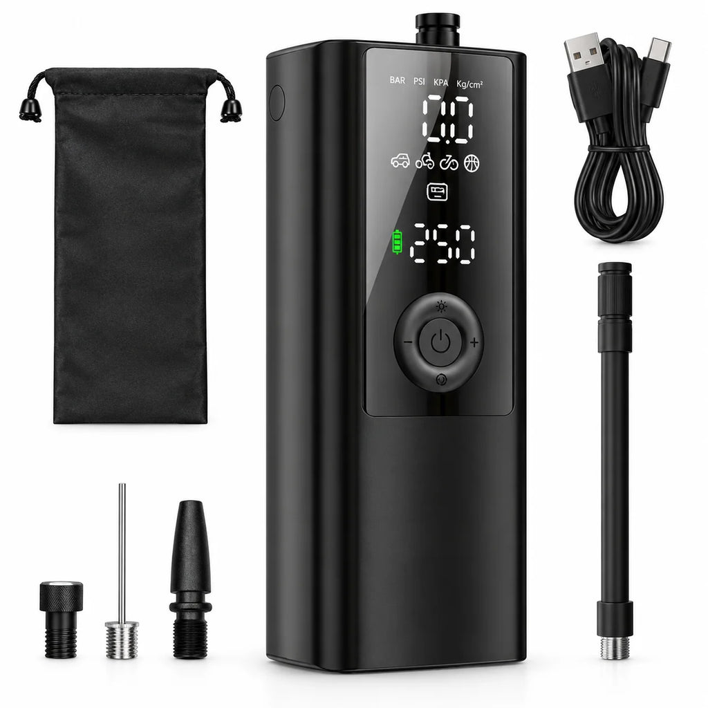 Tire Inflator | Digital Display & Automatic Shut-Off | Rechargeable Cordless