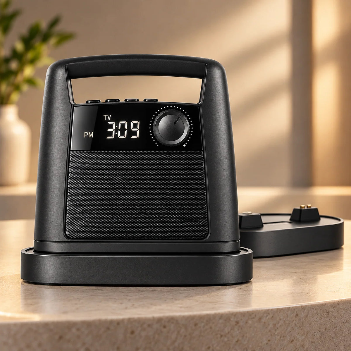 TV Speaker | Wireless & Rechargeable | FM Radio & Digital Clock