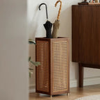 Umbrella Stand | Rubberwood Frame & Rattan Weave | 20 In Height