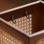 Umbrella Stand | Rubberwood Frame & Rattan Weave | 20 In Height