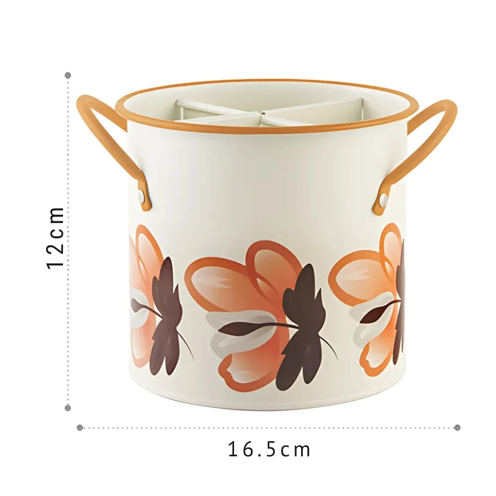 Utensil Holder | Cast Iron Enamel & Divider Lid