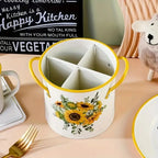 Utensil Holder | Cast Iron Enamel & Divider Lid