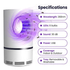UV Light Insect Trap | 368nm UV LED & Vortex Capture