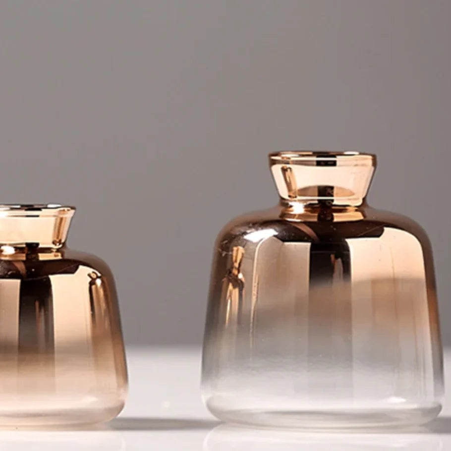 Vase | Glass Gradient & Rose Gold | Multiple Sizes