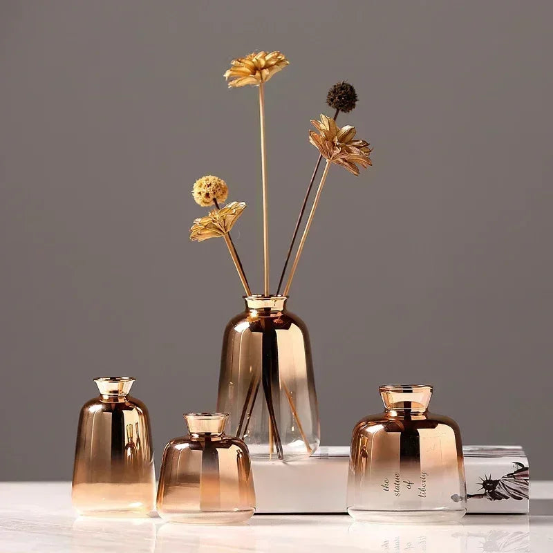 Vase | Glass Gradient & Rose Gold | Multiple Sizes
