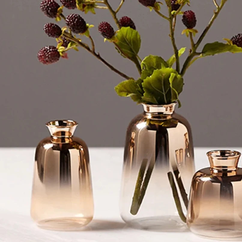 Vase | Glass Gradient & Rose Gold | Multiple Sizes