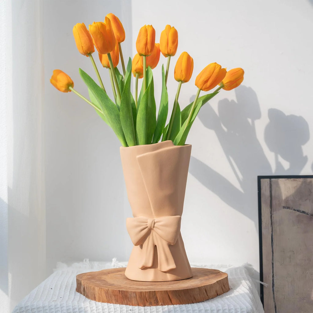 Vase | Hand-Coiled Ribbon & Velvet-Touch Matte | 9.6 in
