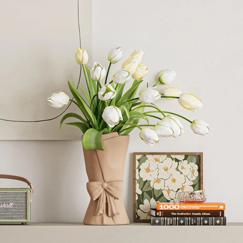 Vase | Hand-Coiled Ribbon & Velvet-Touch Matte | 9.6 in