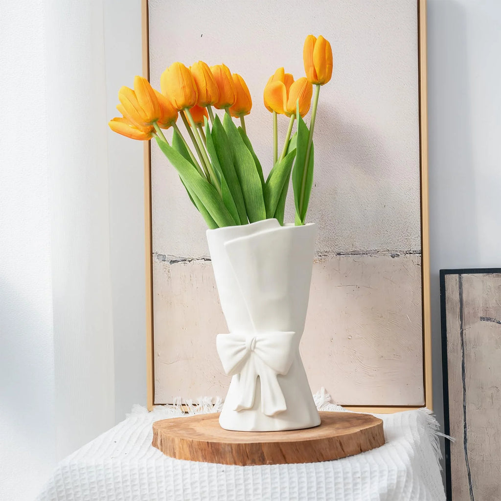 Vase | Hand-Coiled Ribbon & Velvet-Touch Matte | 9.6 in