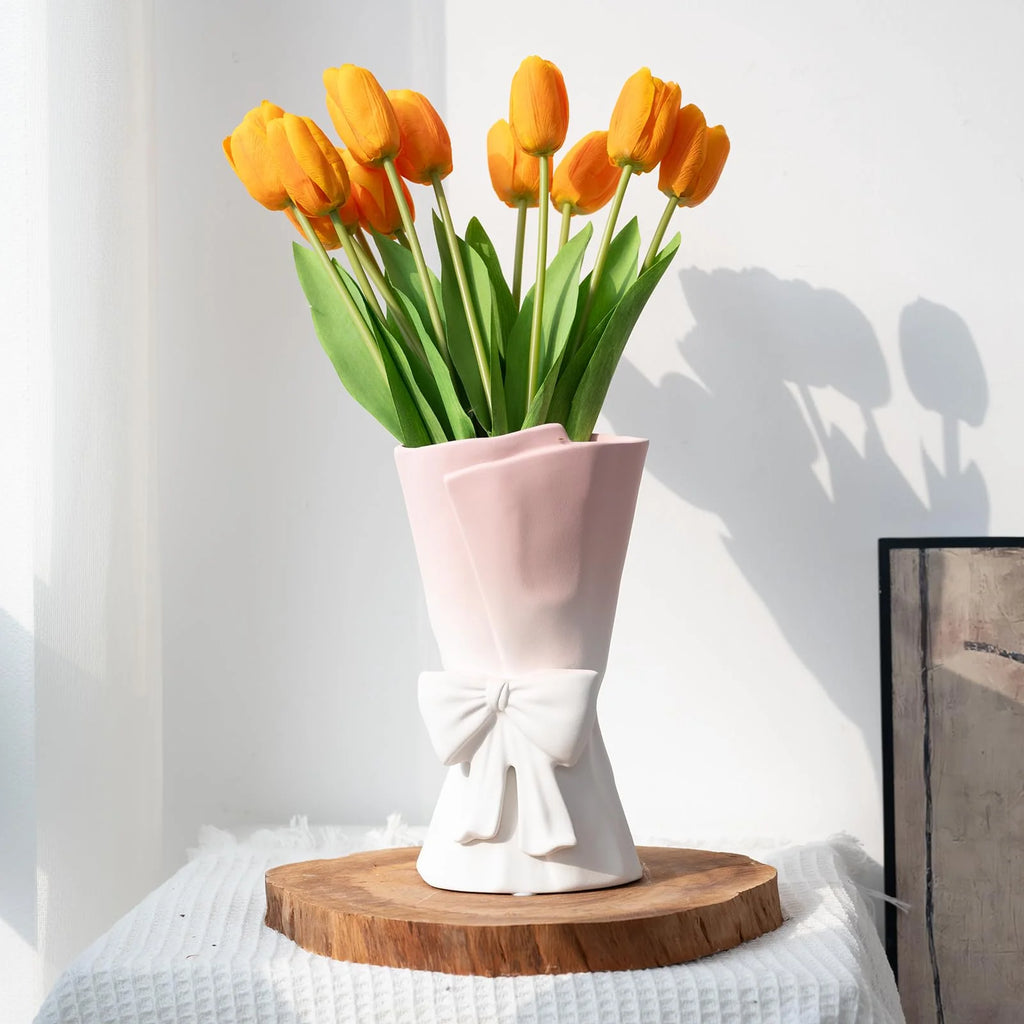 Vase | Hand-Coiled Ribbon & Velvet-Touch Matte | 9.6 in