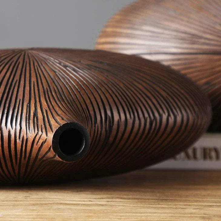 Vase | Handcrafted & Textured Wood-Look | Two Sizes