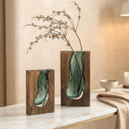 Vase | Live Edge Wood & Glass