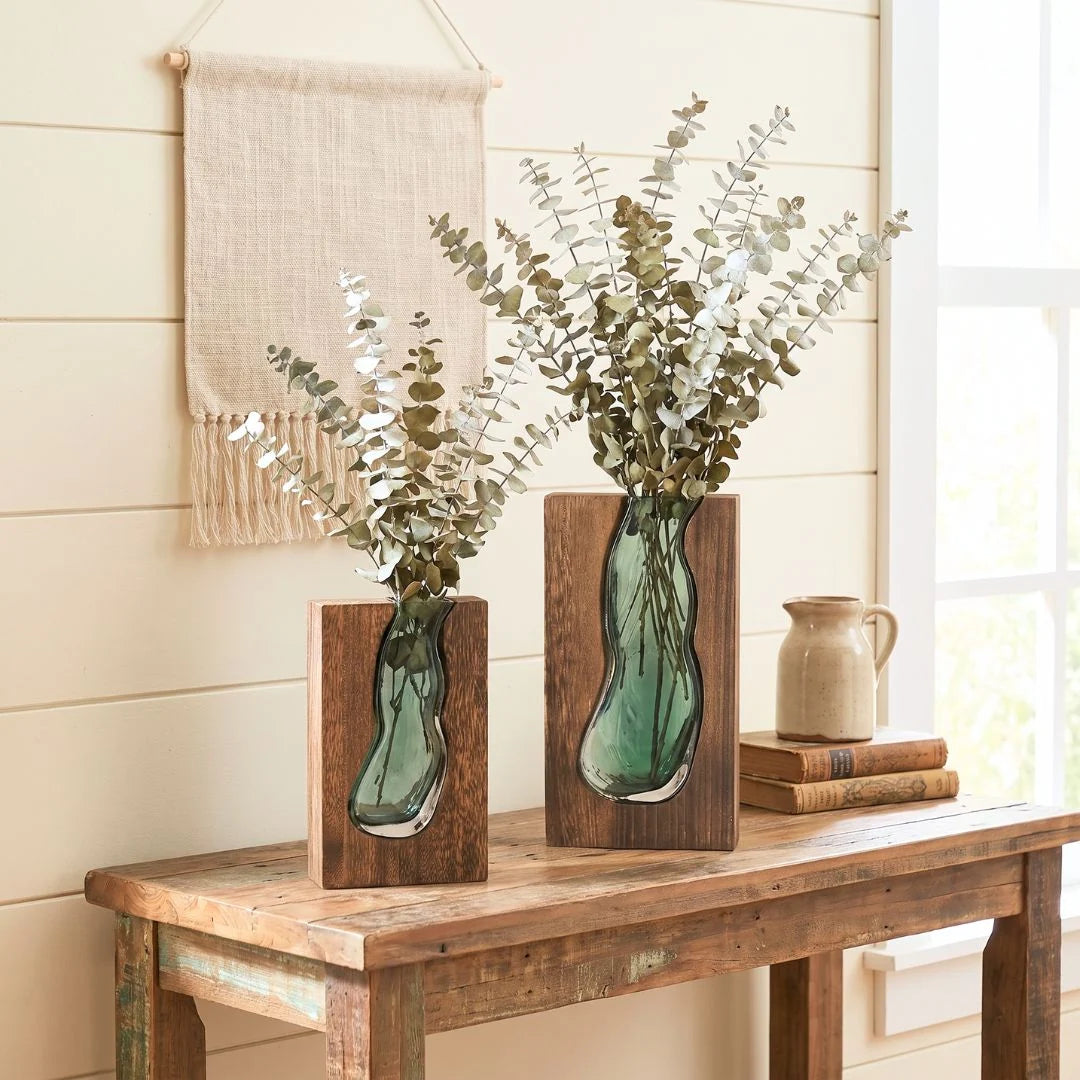 Vase | Live Edge Wood & Glass