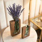 Vase | Live Edge Wood & Glass