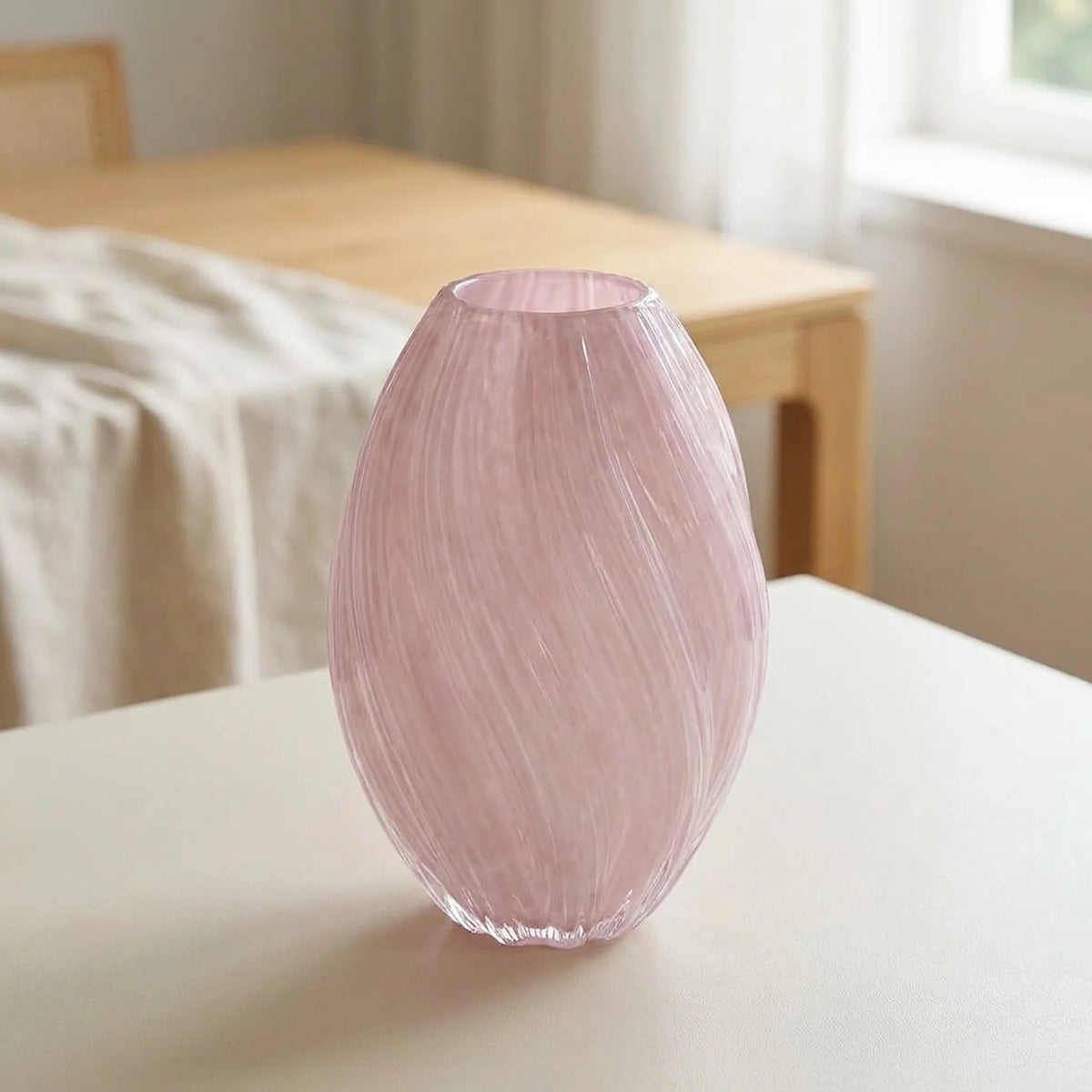 Vase | Sculptural Ribbed Glass | Handblown
