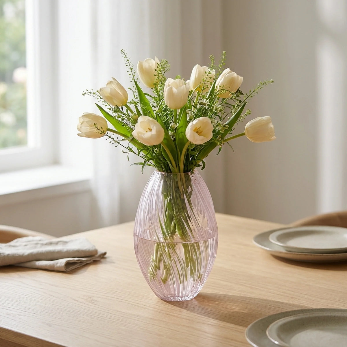 Vase | Sculptural Ribbed Glass | Handblown
