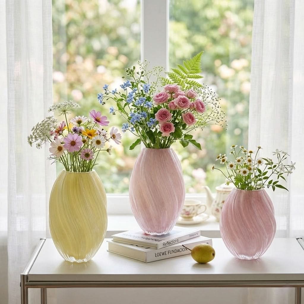 Vase | Sculptural Ribbed Glass | Handblown