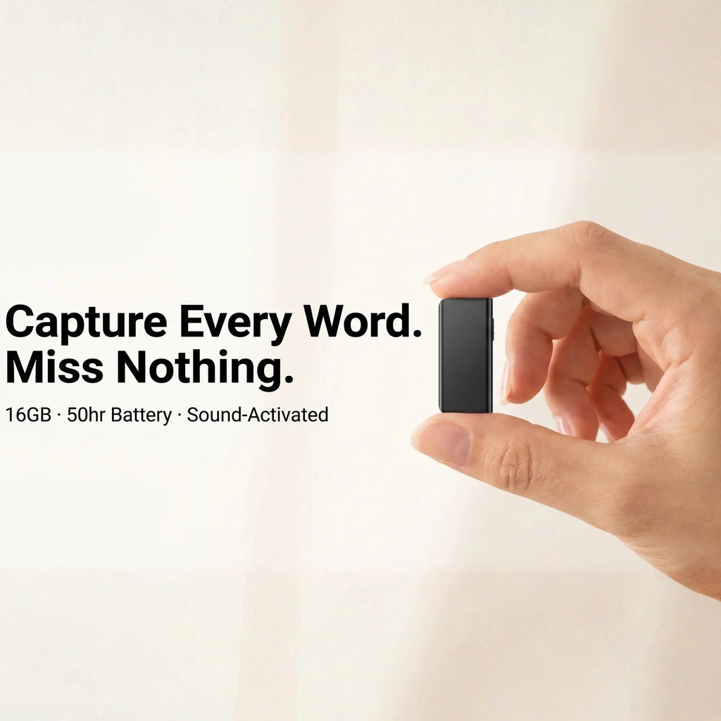 Voice Recorder | Sound-Activated & Noise-Reduced | 16GB Storage