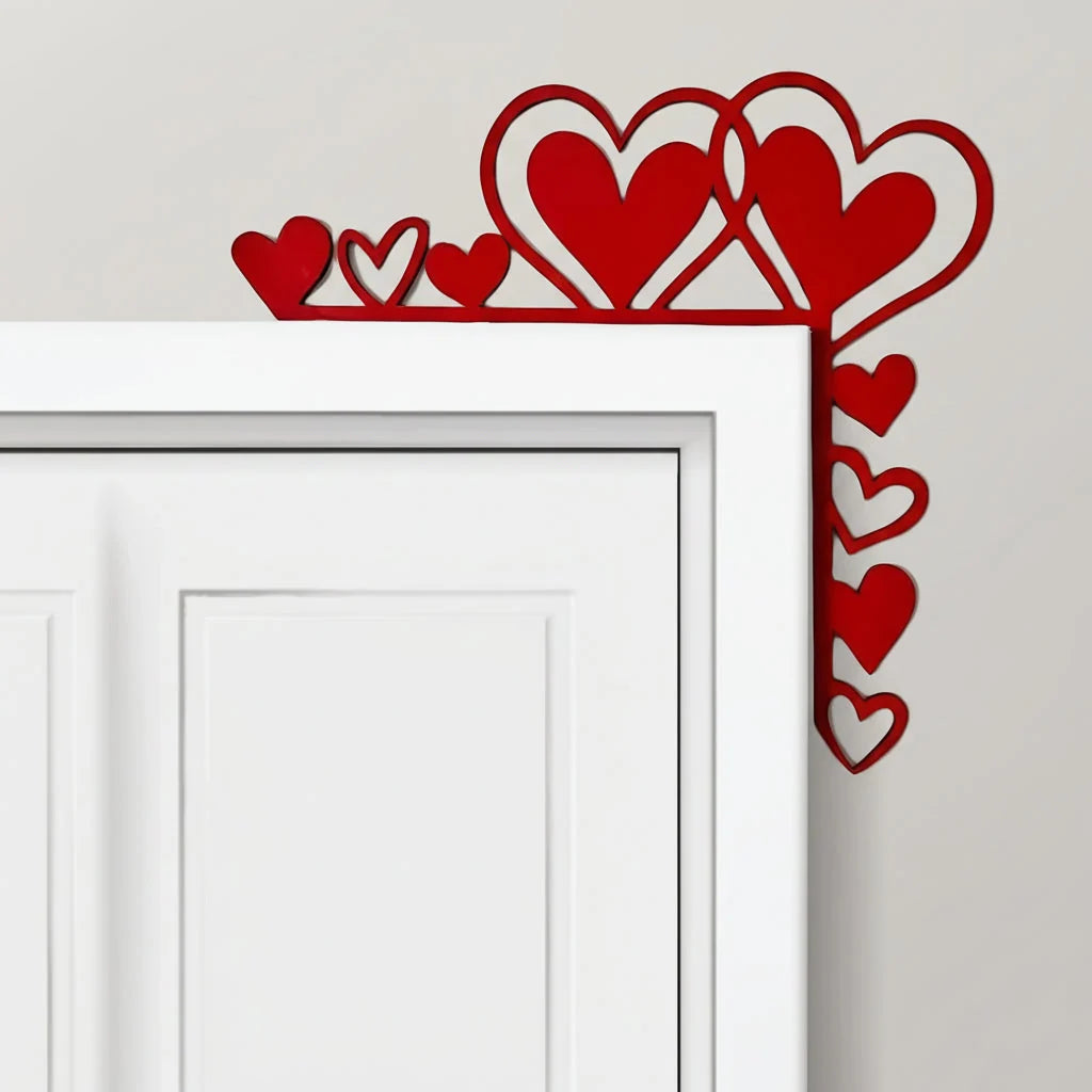 Wall Art | Natural Wood Grain Corner Heart | Left & Right