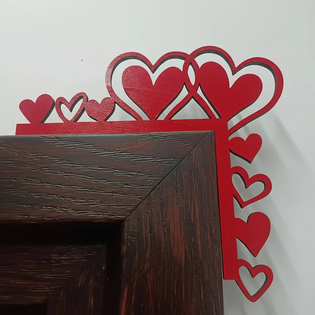 Wall Art | Natural Wood Grain Corner Heart | Left & Right