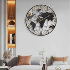 Wall Clock | Contemporary World Map Design | 60 cm