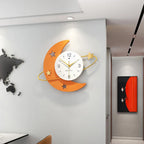 Wall Clock | Crescent Moon & Gold Stars | Silent Sweep Movement