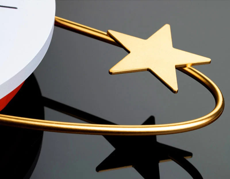 Wall Clock | Crescent Moon & Gold Stars | Silent Sweep Movement