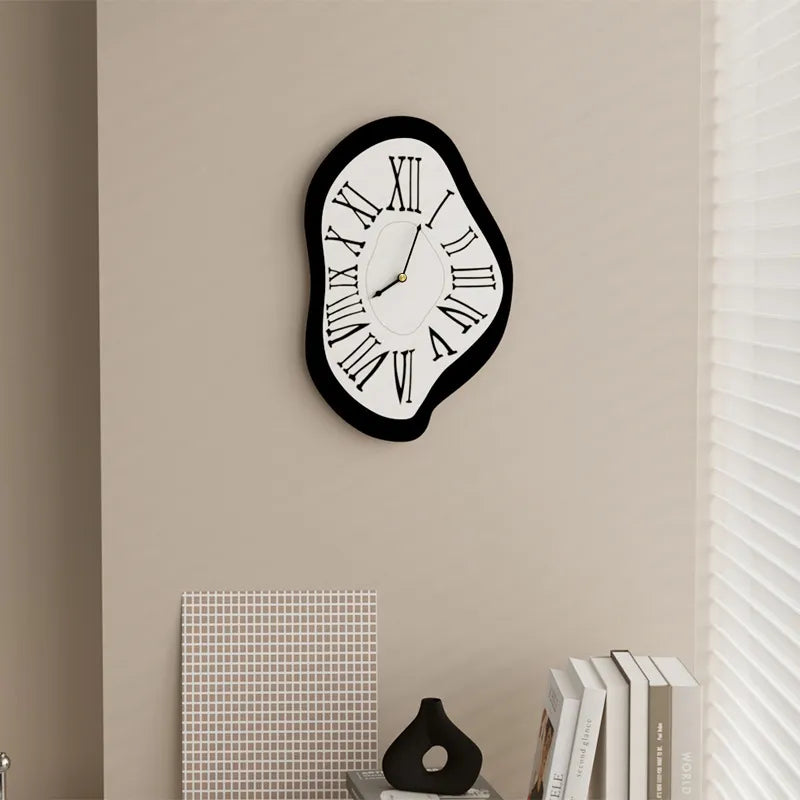 Wall Clock | Dali-Inspired Distorted Roman Numerals & Silent Movement