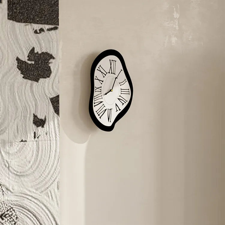 Wall Clock | Dali-Inspired Distorted Roman Numerals & Silent Movement