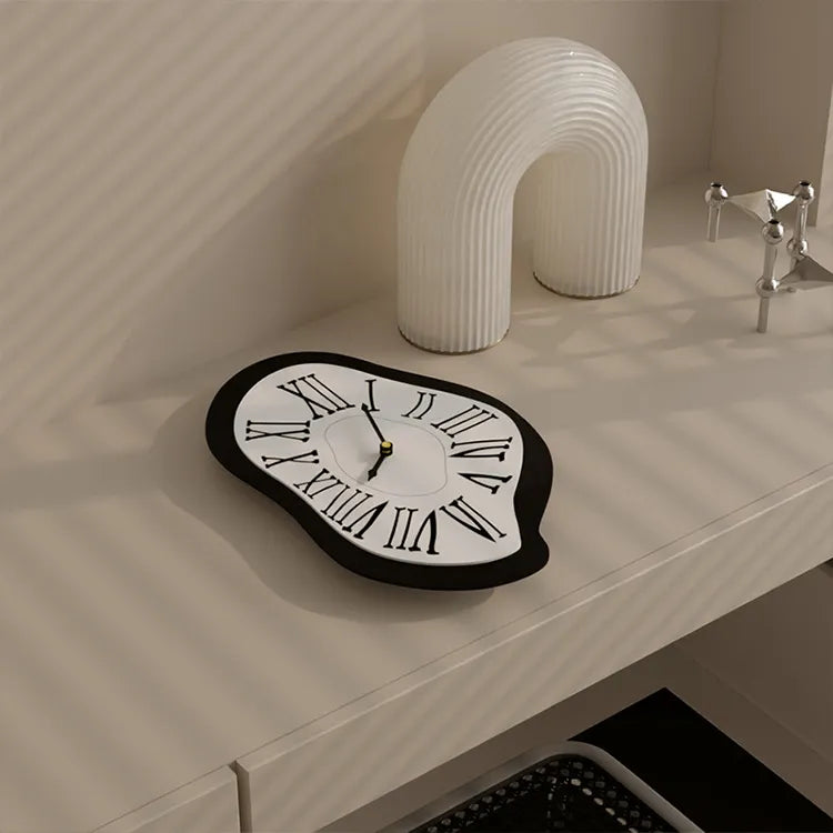 Wall Clock | Dali-Inspired Distorted Roman Numerals & Silent Movement