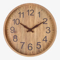 Wall Clock | Digital Display & Brown Finish | 30.5 cm Diameter