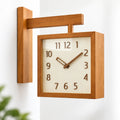 Wall Clock | Dual-Sided Wooden Analog & Quiet Pendulum
