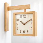 Wall Clock | Dual-Sided Wooden Analog & Quiet Pendulum