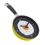 Wall Clock | Frying Pan & Fried Egg Design | Easy-to-Read Numbers