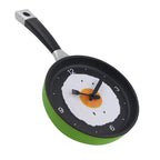 Wall Clock | Frying Pan & Fried Egg Design | Easy-to-Read Numbers