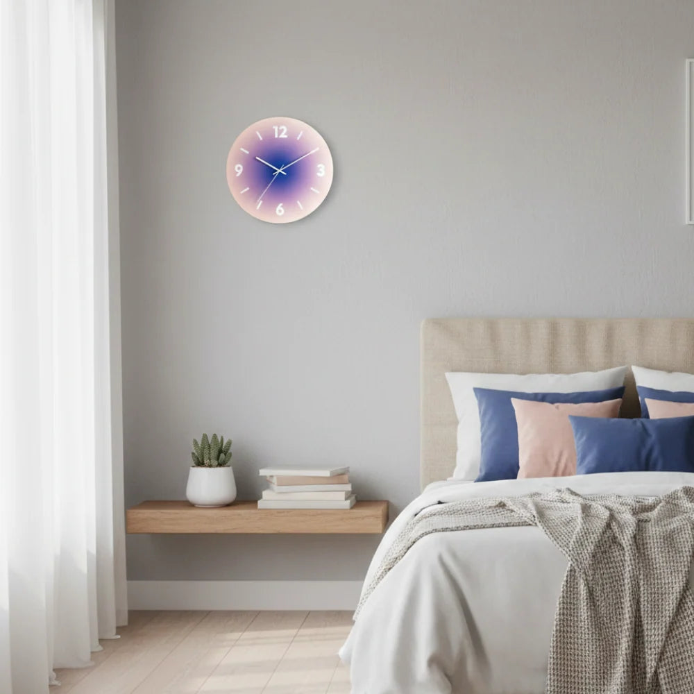 Wall Clock | Glass & Acrylic | Silent Quartz Movement | 30 Cm Diameter