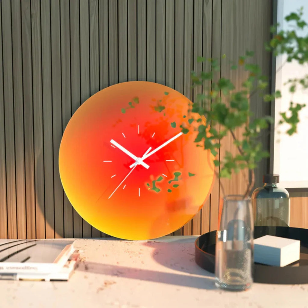 Wall Clock | Glass & Acrylic | Silent Quartz Movement | 30 Cm Diameter