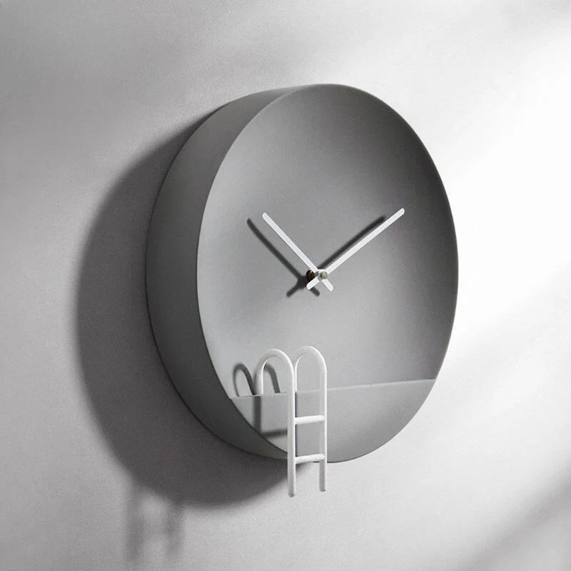 Wall Clock | Gray Cement Finish & Silent Movement | 30 x 30 cm