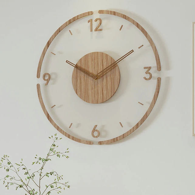 Wall Clock | Scandinavian Minimalist Solid Wood & Silent Operation | 35.5 cm