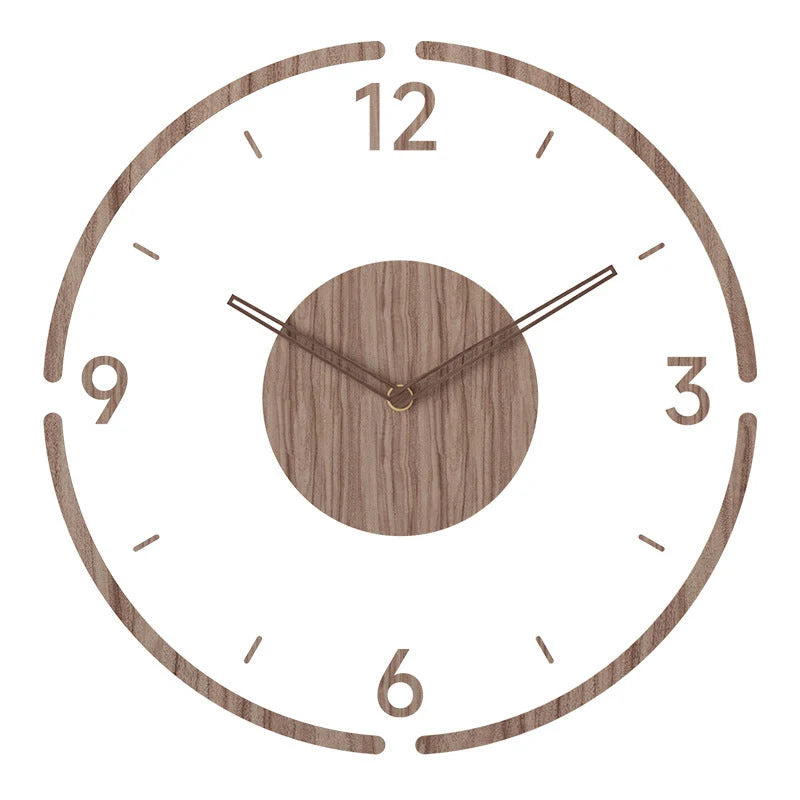 Wall Clock | Scandinavian Minimalist Solid Wood & Silent Operation | 35.5 cm