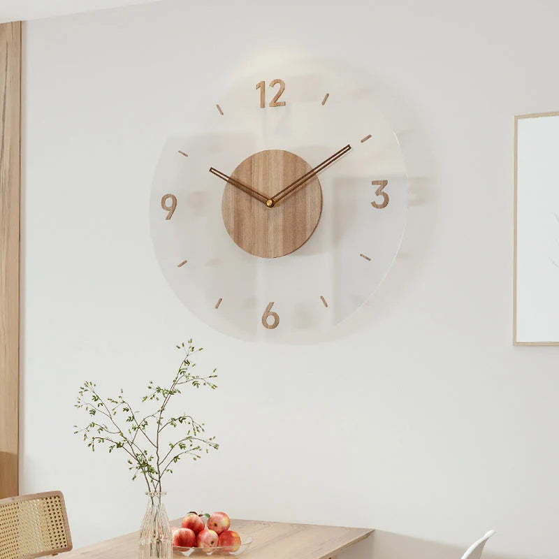 Wall Clock | Scandinavian Minimalist Solid Wood & Silent Operation | 35.5 cm