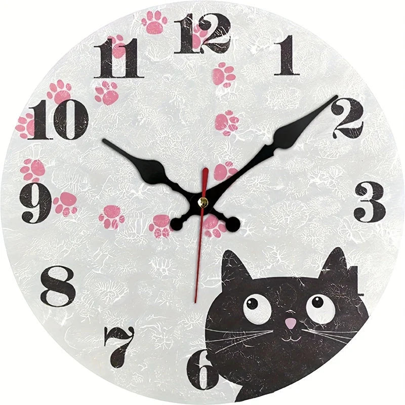 Wall Clock | Silent Movement & Black Cat Design