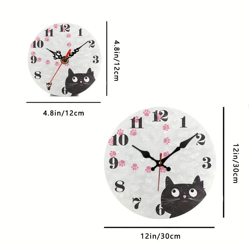 Wall Clock | Silent Movement & Black Cat Design