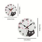 Wall Clock | Silent Movement & Black Cat Design