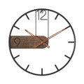 Wall Clock | Walnut Wood & Iron Frame | 50 cm